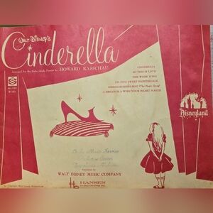 vintage sheet music book for Walt Disney's Cinderella